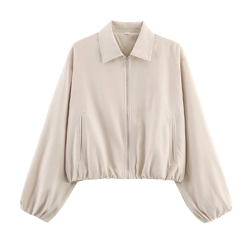 Cropped Varsity Bomber