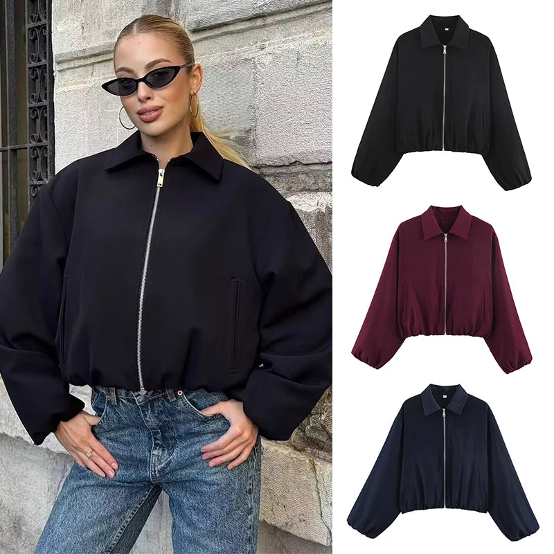Cropped Varsity Bomber