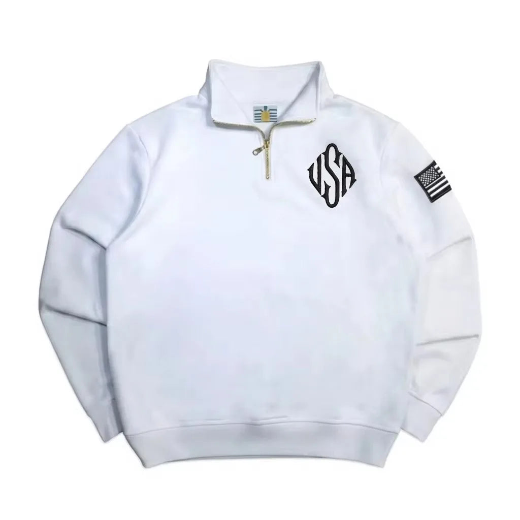 Y2K Quarter-Zip Embroidered Sweatshirt