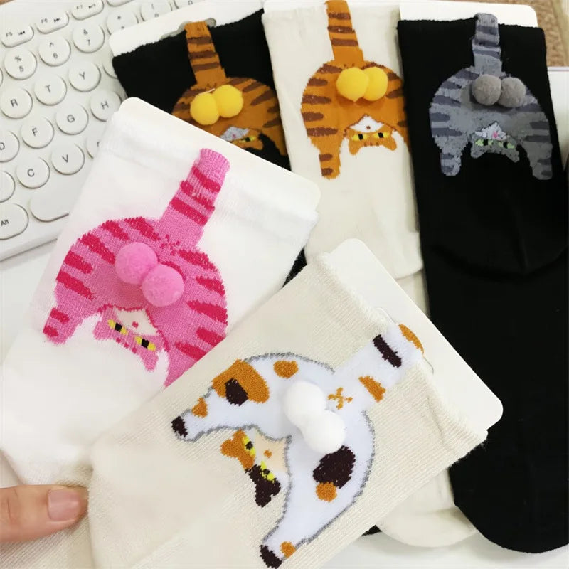 Cartoon Cat Socks Pack