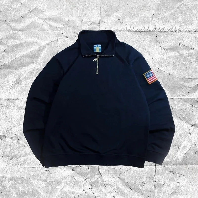 Y2K Quarter-Zip Embroidered Sweatshirt