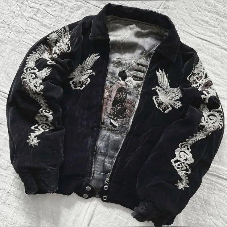 Dragon Embroidered Bomber