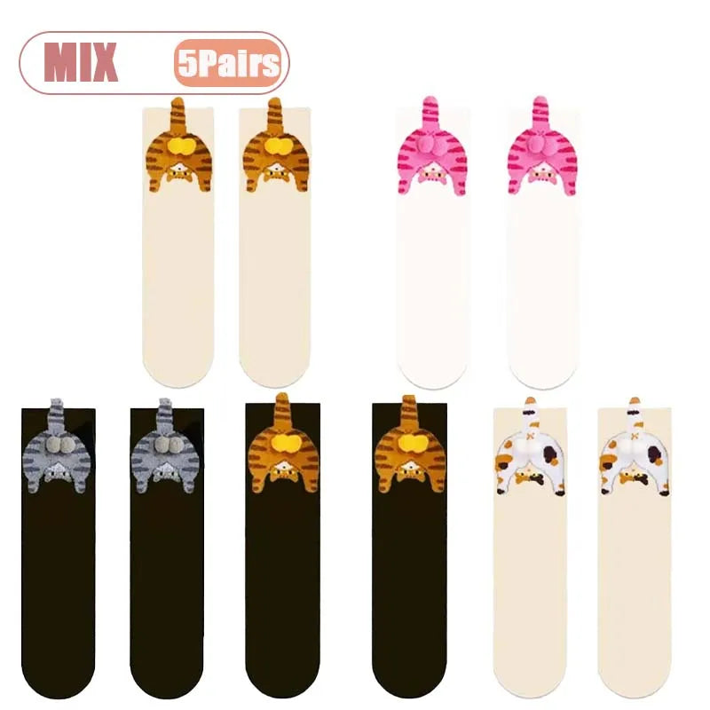 Cartoon Cat Socks Pack