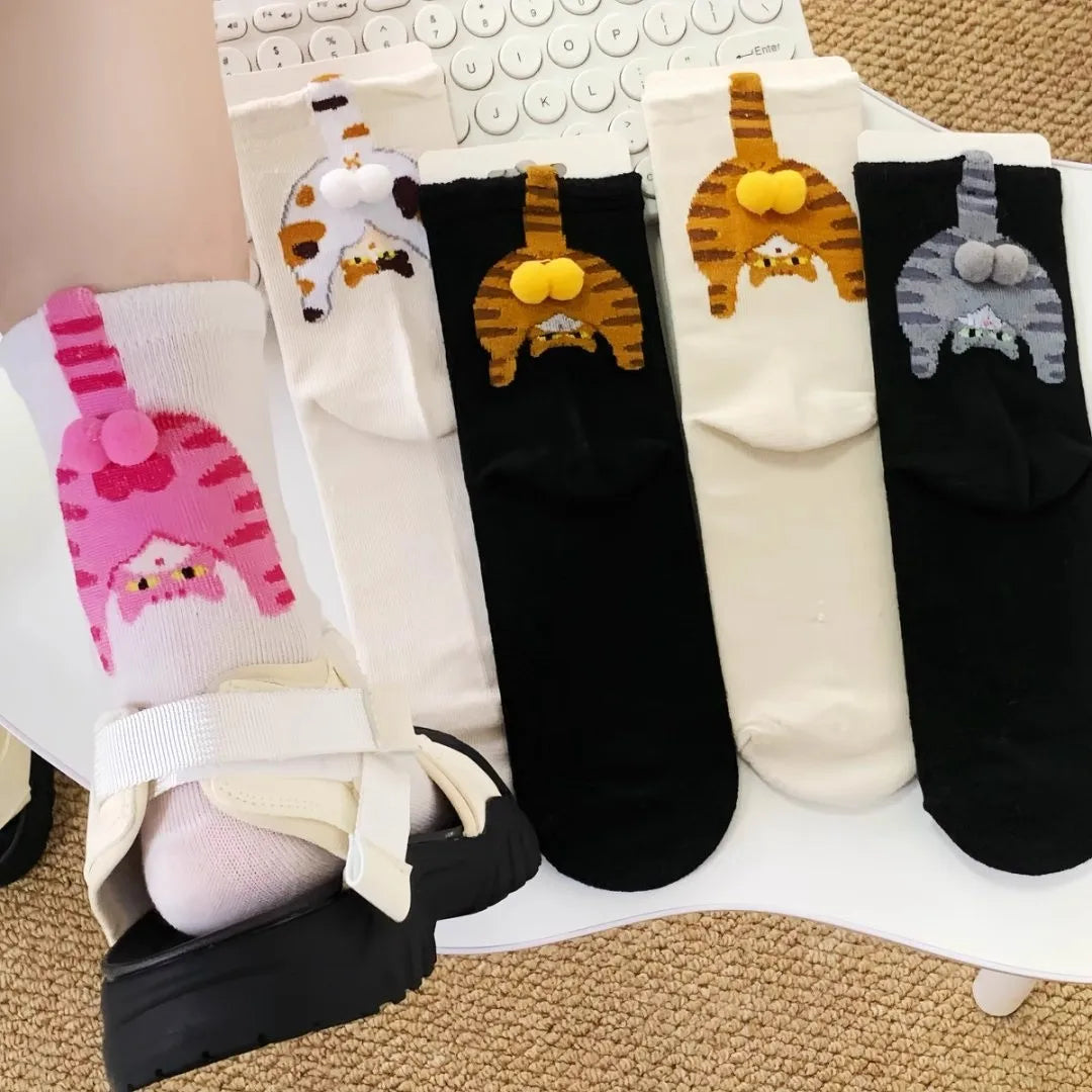 Cartoon Cat Socks Pack