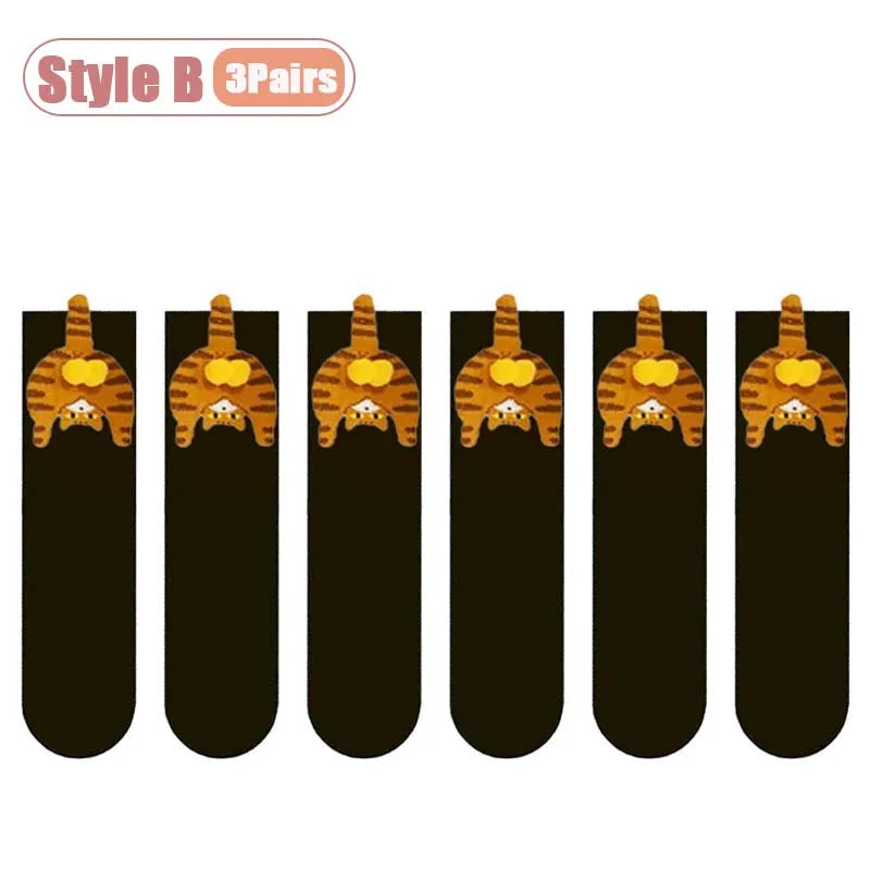 Cartoon Cat Socks Pack