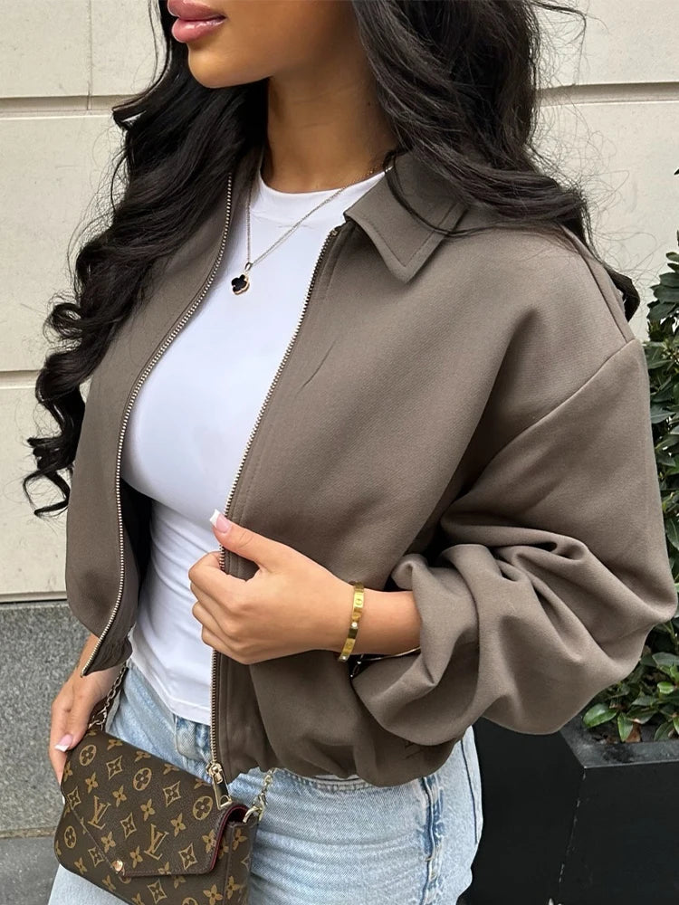 Cropped Varsity Bomber