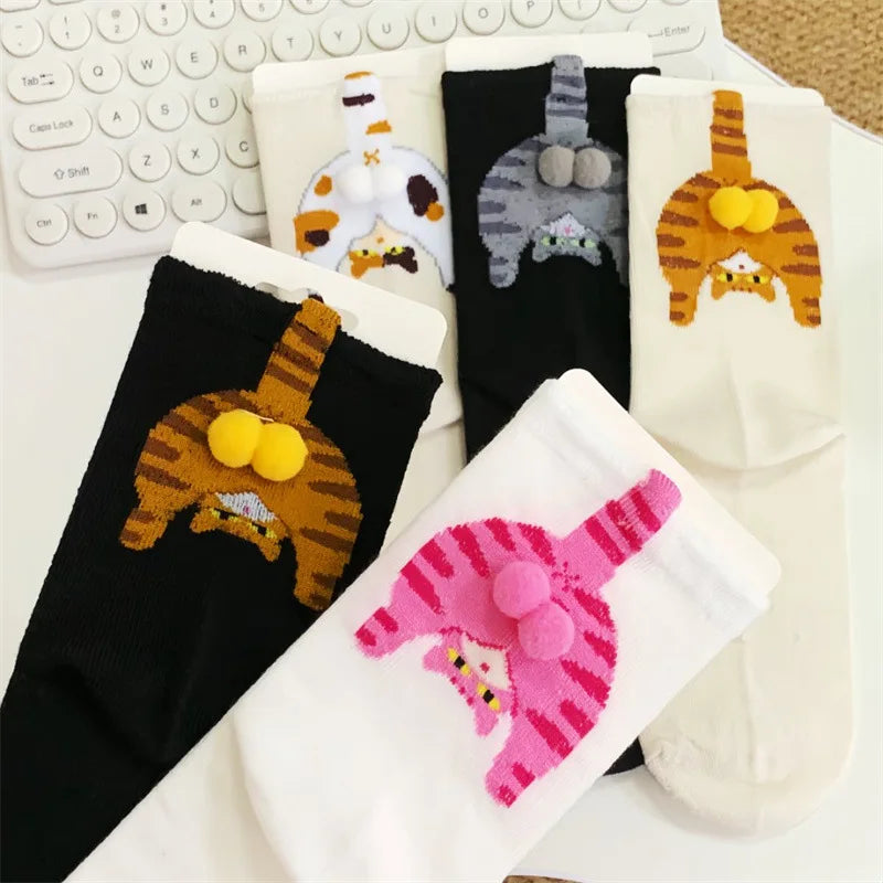 Cartoon Cat Socks Pack